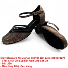 Giày Standard Nữ JigFoo 888107 Gót 2cm (888107J2P) - Đen Vàng