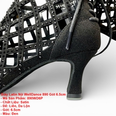 Giày Latin Nữ WellDance 890 Gót 6.5cm (890WD6P) - Đen