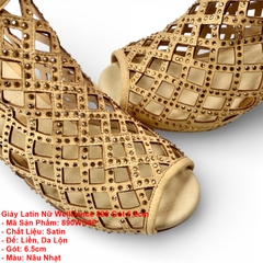 Giày Latin Nữ WellDance 890 Gót 6.5cm (890WD6P) - Nâu Nhạt