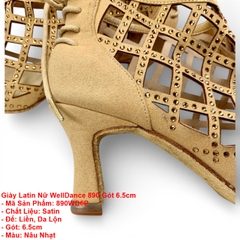 Giày Latin Nữ WellDance 890 Gót 6.5cm (890WD6P) - Nâu Nhạt