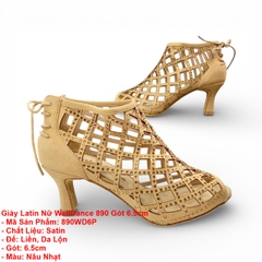 Giày Latin Nữ WellDance 890 Gót 6.5cm (890WD6P) - Nâu Nhạt
