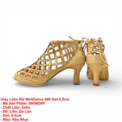 Giày Latin Nữ WellDance 890 Gót 6.5cm (890WD6P) - Nâu Nhạt
