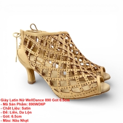 Giày Latin Nữ WellDance 890 Gót 6.5cm (890WD6P) - Nâu Nhạt