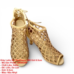 Giày Latin Nữ WellDance 890 Gót 6.5cm (890WD6P) - Nâu Nhạt