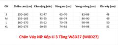 (WJJDance) Chân Váy Nữ Xếp Li 3 Tầng W8D27 (W8D27) - Tím + Size
