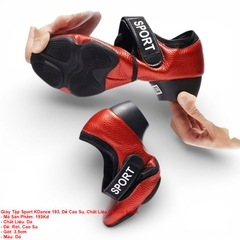 Giày Tập Sport KDance 193, Đế Cao Su, Chất Liệu Da, Gót 3.5cm (193Kd) - Đỏ