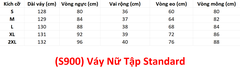 (S900) Váy Nữ Tập Standard - Đỏ + Size