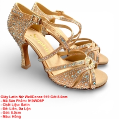 Giày Latin Nữ WellDance 919 Gót 8.0cm (919WD8P) - Hồng