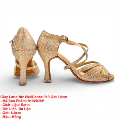 Giày Latin Nữ WellDance 919 Gót 8.0cm (919WD8P) - Hồng