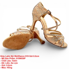 Giày Latin Nữ WellDance 919 Gót 8.0cm (919WD8P) - Hồng