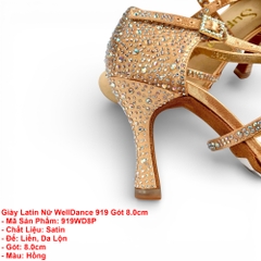 Giày Latin Nữ WellDance 919 Gót 8.0cm (919WD8P) - Hồng