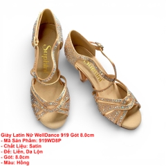 Giày Latin Nữ WellDance 919 Gót 8.0cm (919WD8P) - Hồng