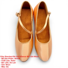 Giày Standard Bé Gái KDance 501 Gót Nhọn (501KN) - Satin