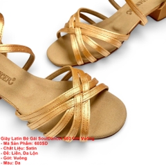 Giày Latin Bé Gái SoulDancer 603 Gót Vuông (603SD) - Da