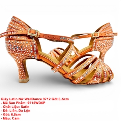 Giày Latin Nữ WellDance 9712 Gót 6.5cm (9712WD6P) - Cam