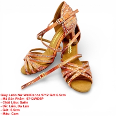 Giày Latin Nữ WellDance 9712 Gót 6.5cm (9712WD6P) - Cam