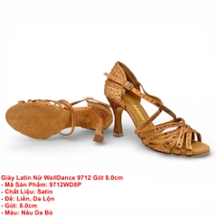 Giày Latin Nữ WellDance 9712 Gót 8.0cm (9712WD8P) - Nâu Da Bò