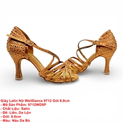Giày Latin Nữ WellDance 9712 Gót 8.0cm (9712WD8P) - Nâu Da Bò