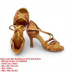 Giày Latin Nữ WellDance 9712 Gót 8.0cm (9712WD8P) - Nâu Da Bò