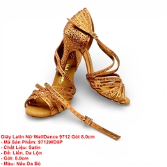 Giày Latin Nữ WellDance 9712 Gót 8.0cm (9712WD8P) - Nâu Da Bò
