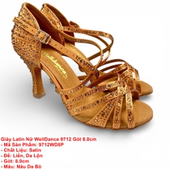 Giày Latin Nữ WellDance 9712 Gót 8.0cm (9712WD8P) - Nâu Da Bò