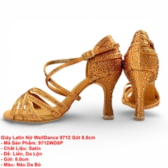 Giày Latin Nữ WellDance 9712 Gót 8.0cm (9712WD8P) - Nâu Da Bò