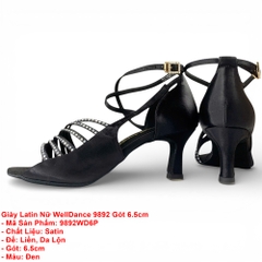 Giày Latin Nữ WellDance 9892 Gót 6.5cm (9892WD6P) - Đen