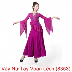 (Aidixing) Váy Nữ Tay Voan Lệch (8353) - Tím + Size