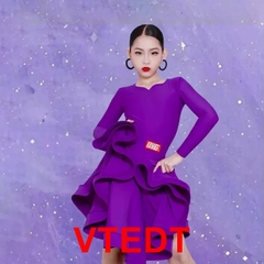 Váy Trẻ Em QVEi Dài Tay 3002+3003 (VTEDT) - Tím + Size