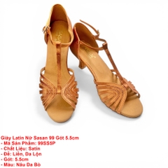 Giày Latin Nữ Sasan 99 Gót 5.5cm (99SS5P) - Nâu Da Bò