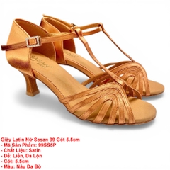 Giày Latin Nữ Sasan 99 Gót 5.5cm (99SS5P) - Nâu Da Bò