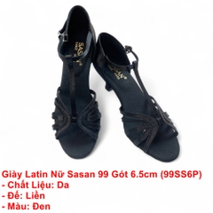 Giày Latin Nữ Sasan 99 Gót 6.5cm (99SS6P) - Đen