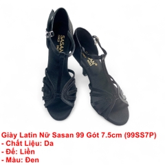Giày Latin Nữ Sasan 99 Gót 7.5cm (99SS7P) - Đen