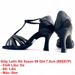 Giày Latin Nữ Sasan 99 Gót 7.5cm (99SS7P) - Đen