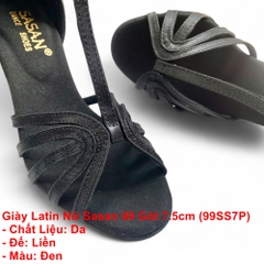 Giày Latin Nữ Sasan 99 Gót 7.5cm (99SS7P) - Đen