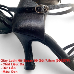 Giày Latin Nữ Sasan 99 Gót 7.5cm (99SS7P) - Đen