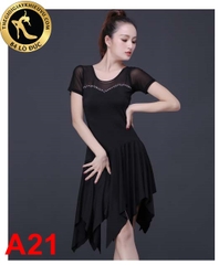 Váy Đầm Tập Latin Tay Ngắn A21