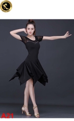 Váy Đầm Tập Latin Tay Ngắn A21