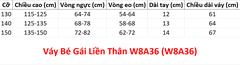 (WJJDance) Váy Bé Gái Liền Thân W8A36 (W8A36) - Đen + Size