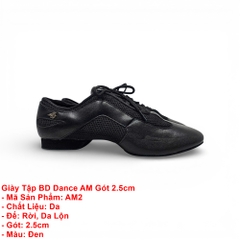 Giày Tập BD Dance AM Gót 2.5cm (AM2) - Đen