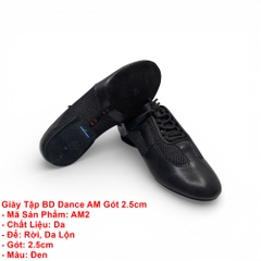 Giày Tập BD Dance AM Gót 2.5cm (AM2) - Đen
