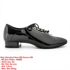 Giày Standard Nam BD Dance 309 (309BD) - Đen Bóng + Size