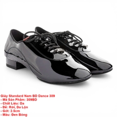 Giày Standard Nam BD Dance 309 (309BD) - Đen Bóng + Size