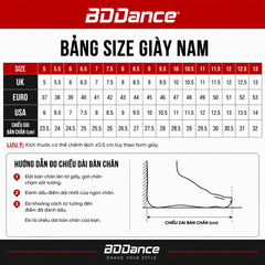 Giày Latin Nam BD Dance 424 (424BD) - Đen Mờ + Size