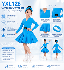 Váy Thi Đấu Trẻ Em (YXL128) - Xanh + Size