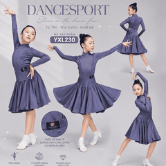 (YXL) Váy Thi Đấu Trẻ Em (YXL230) - Xám + Size