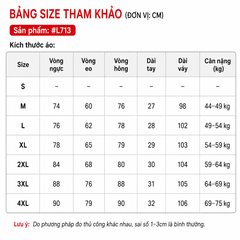 (CMJ) Váy Nữ L713 (L713) - Đen + Size