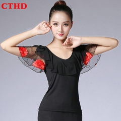 Áo Nữ Đen Cánh Tay Hoa Đỏ (CTHD) - Đen + Size