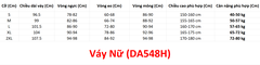 (DanceBaby) Váy Nữ (DA548H) - Đen + Size