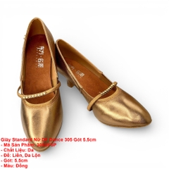 Giày Standard Nữ DF Dance 305 Gót 5.5cm (305DF5P) - Vàng Đồng + Size